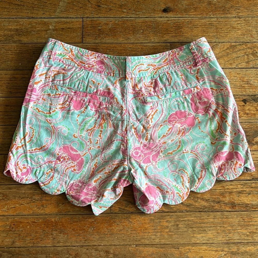 Lilly Pulitzer Buttercup Scalloped Shorts - Spa Blue Jellies Be Jammin’ - 2 - Picture 7 of 10